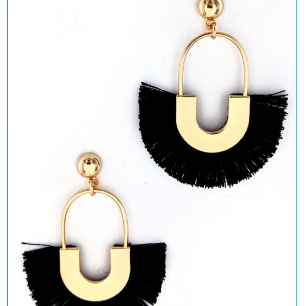 Black and gold earrings.